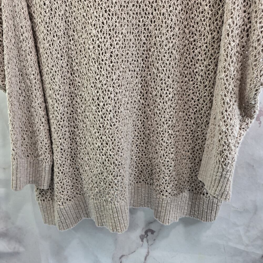 Torrid Sweater Womens 3 3X Beige V Neck Plunge Open Stitch Pullover Slouchy - Picture 7 of 12